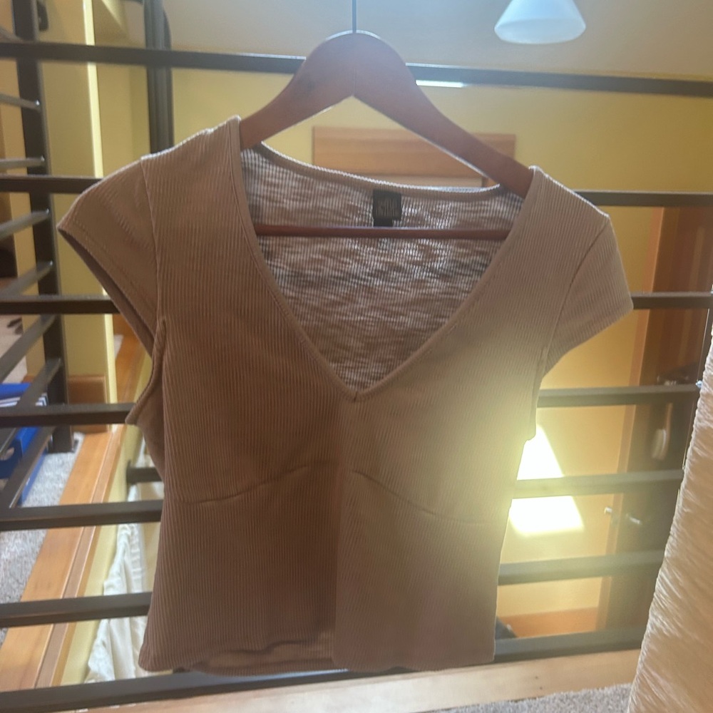 Wild Fable Fitted Tan Blouse